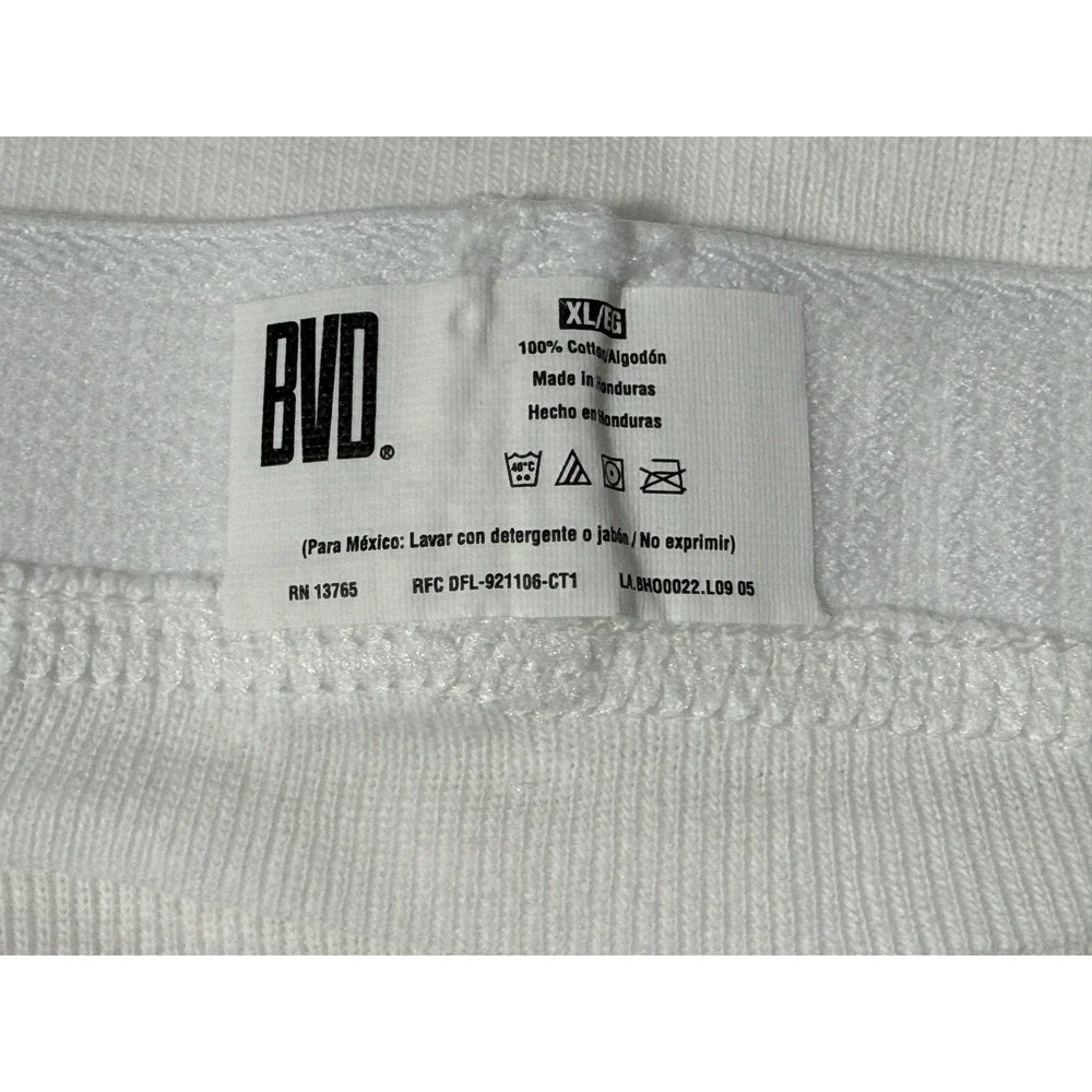3 Vtg BVD White‎ Briefs Underwear XL Logo Cotton Tighties Whiteys Discontinued